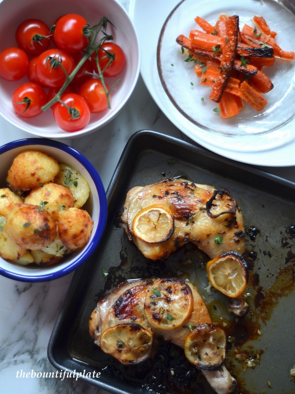Roast chicken with lemon and thyme